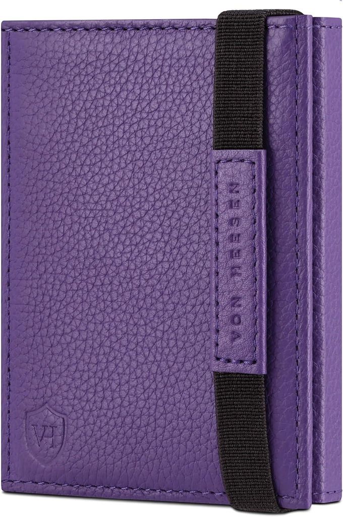 Slim Wallet mit Münzfach und RFID Schutz, Kartenetui aus Nappaleder, Mini Geldbörse für Herren und Damen, Kompakt & Elegant