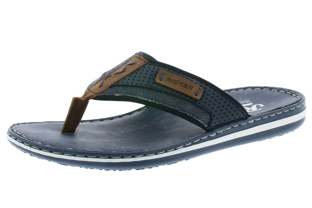 Rieker 21086-24 Herren Zehentrenner Pantoletten blau, Produktbild 