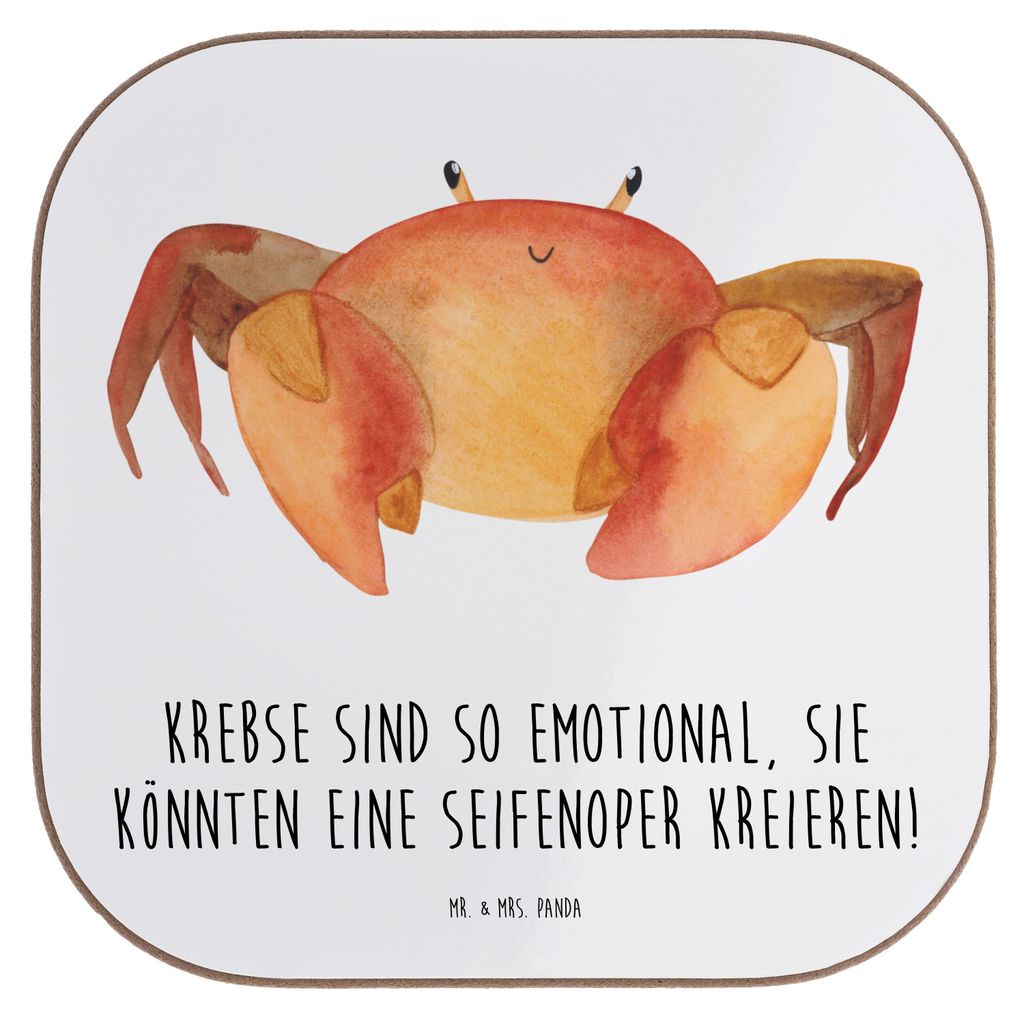 Mr. & Mrs. Panda Tassen Untersetzer Emotionaler Krebs - Weiß - Geschenk, Coaster, sie könnten eine Seifenoper kreieren!, Geschenke Sternzeichen, ...