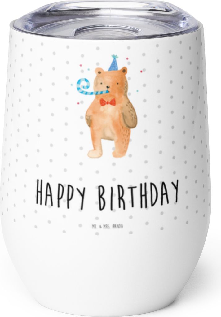 Mr. & Mrs. Panda Thermobecher Bär Geburtstag - Weiß - Geschenk, thermosbecher, Isolierbecher, Glückwunsch, Edelstahlbecher, Alles Gute, kaffee t...