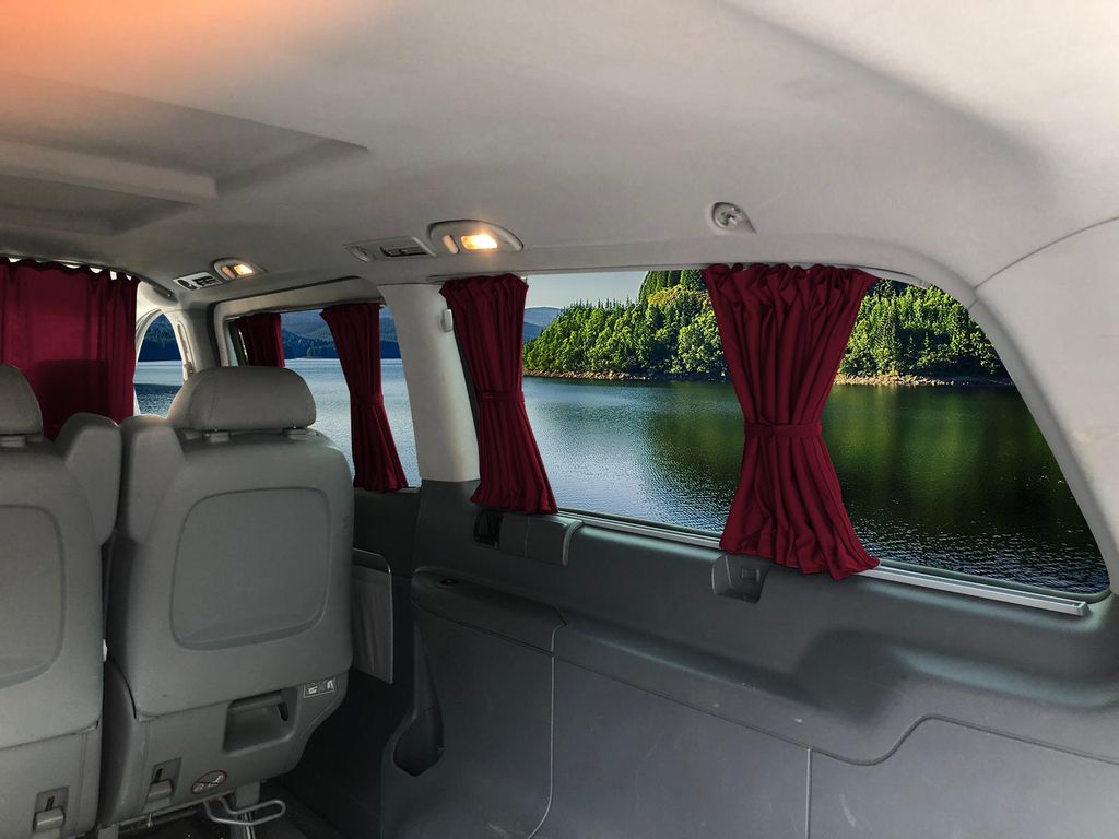 Maß Gardinen für Mercedes Vito W447 L3 ab 2014 (727) in Weinrot