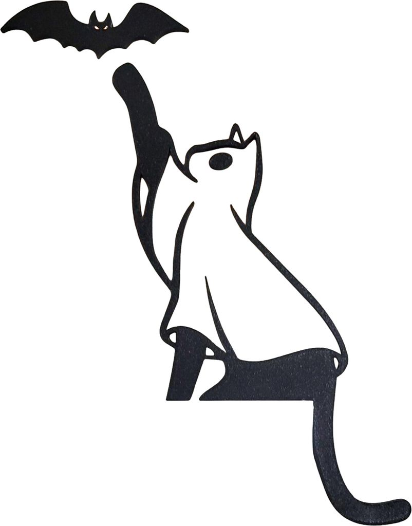 Halloween-Türaufsatz, Metall, Katzenschädel, Hexenschloss, Halloween-Tür, Wand-Eckdekor, Rahmenschild, Urlaub, Heimdekoration