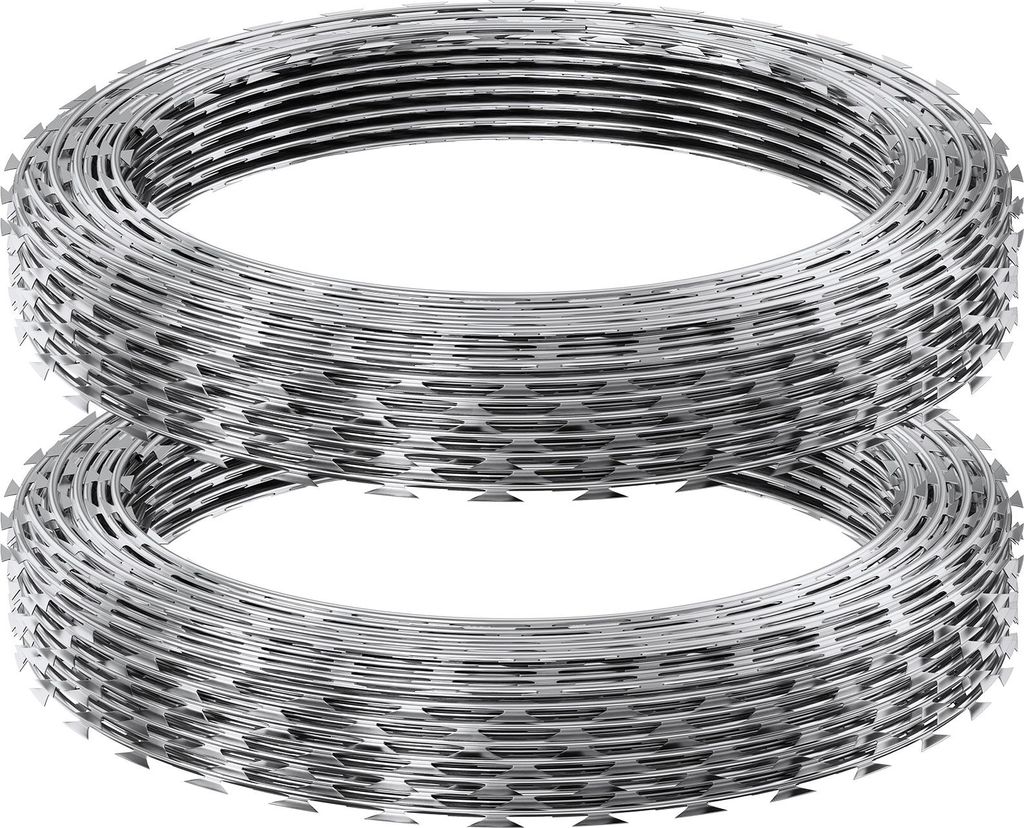 SucceBuy-Stacheldraht, 30 m langer Stacheldraht. 2 Rollen Stacheldraht für Zäune und Umzäunungen. Stacheldrahtband, verzinkt. Ideal für den Gar...
