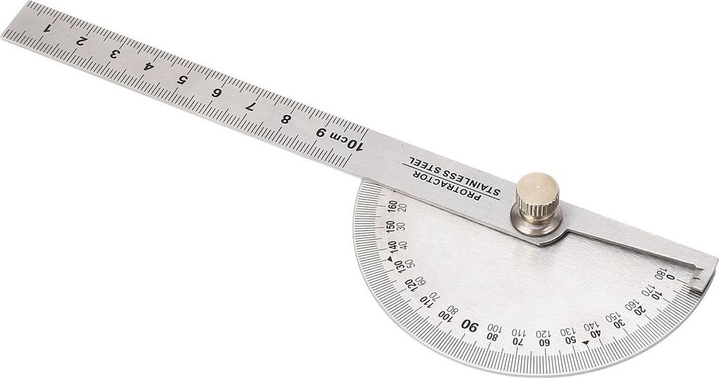 Angle -Prospraktor Edelstahl tragbarer einstellbarer 0 bis 180 Grad Lineal Finder Messwerkzeug mit 10 cm Holzbearbeitung