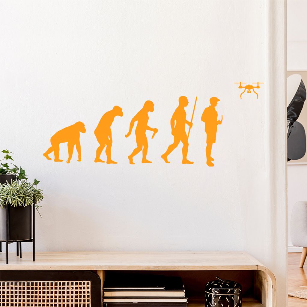 Drohnenpilot Evolution Wandtattoo Wandaufkleber Wall Sticker - Dekoration, Küche, Wohnzimmer, Schlafzimmer, Badezimmer