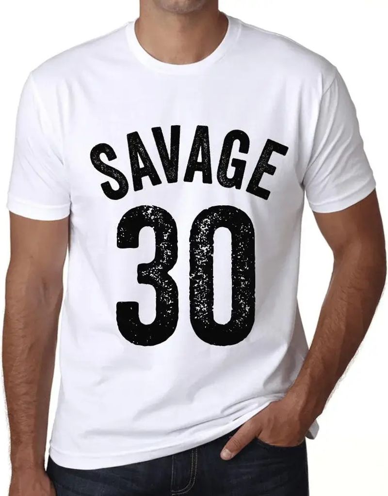 Herren Grafik T-Shirt Savage 30 Geschenk 30. Geburtstag Jahrestag 30 Jahre Jubiläum 30 Jährige Mann Jahrgang 1994 Kurzarm Lustige Druck