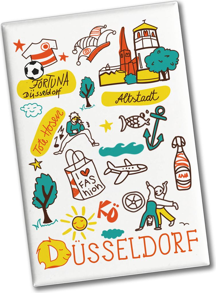 Düsseldorf Wimmelbild Souvenir Souvenir Magnet - Kö Produktbild 