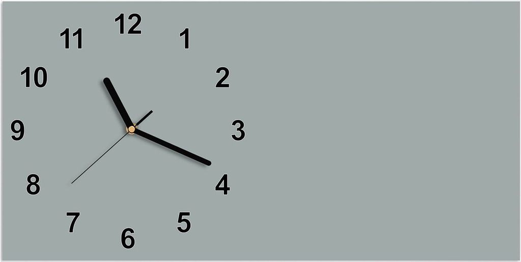Wanduhr aus Glas mit Motiv Grauer Hintergrund III- 60 x 30 cm - inkl. Aufhängesystem