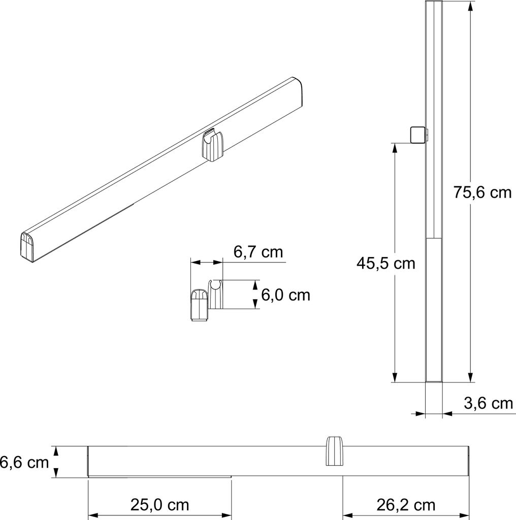 Brauseset Duschstange BS401 - Aluminium - Inkl. Handbrause und Duschschlauch, Farbe:Chrom