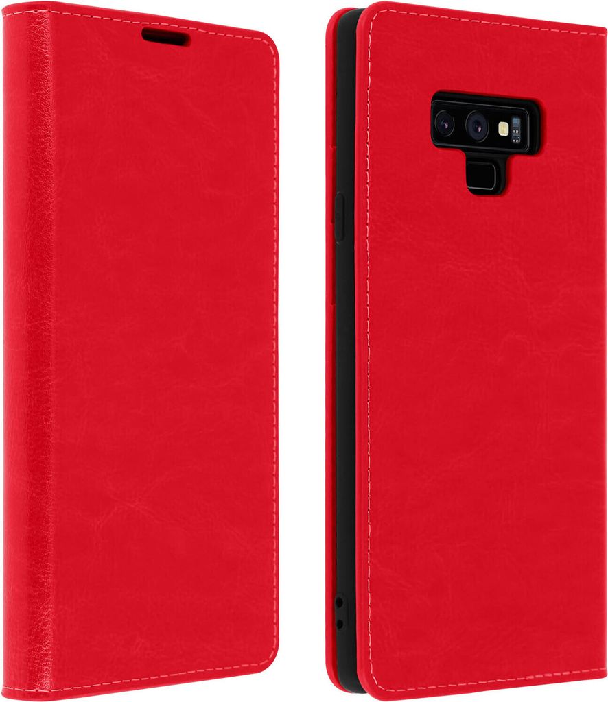 Business Leder Cover, Schutzhülle mit Geldbörse für Galaxy Note 9 – Rot