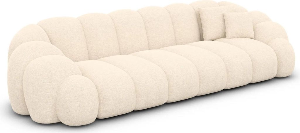 Strukturstoff 4-Sitzer Couch Liora Creme