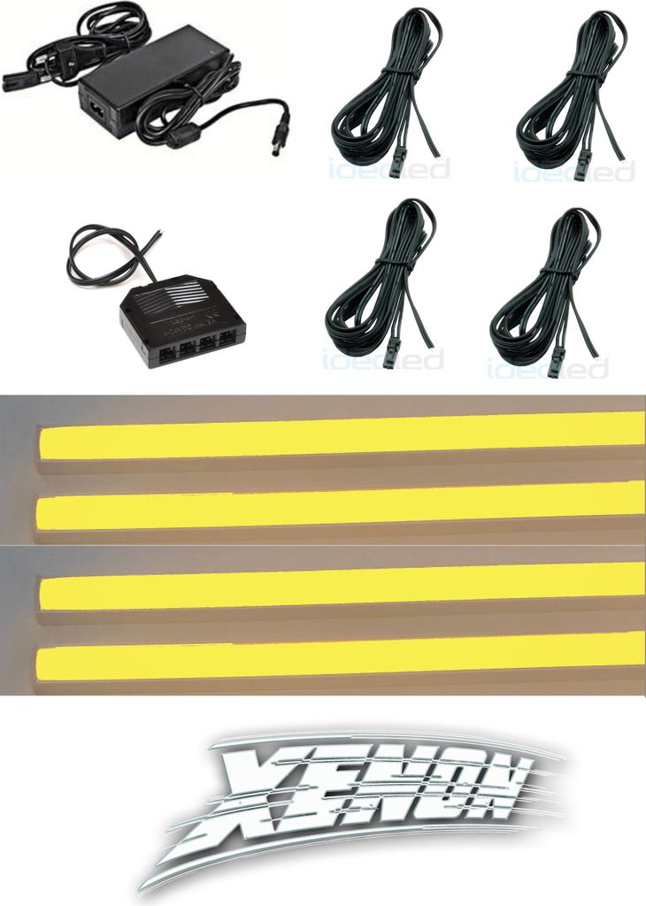 6658 LED COB Regal Beleuchtung 4 x 0,3 m incl. Netzteil Gelb