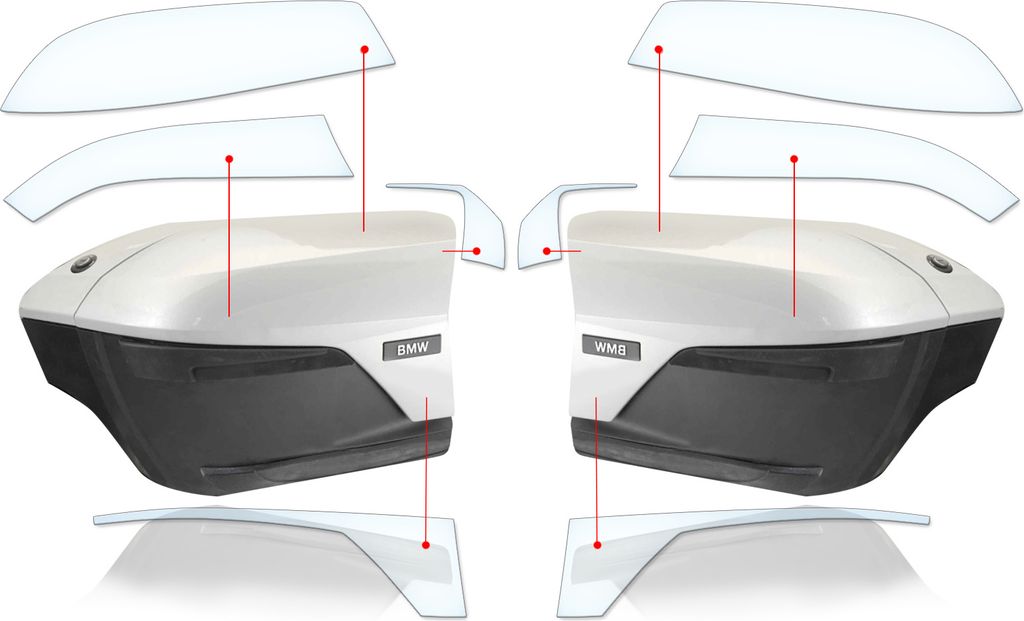 Lackschutzfolie Steinschlagschutz passend für BMW S1000XR 2015-2018 Kofferschutzfolie