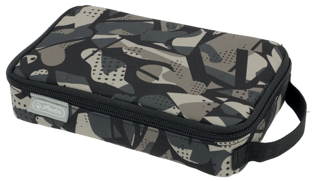 Trousse zippée Herlitz Faulenzer 2 Go CamoGrey résistante et souple