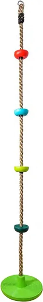 Corde à grimper enfant robuste de 2m équipée de disques multicolores fun
