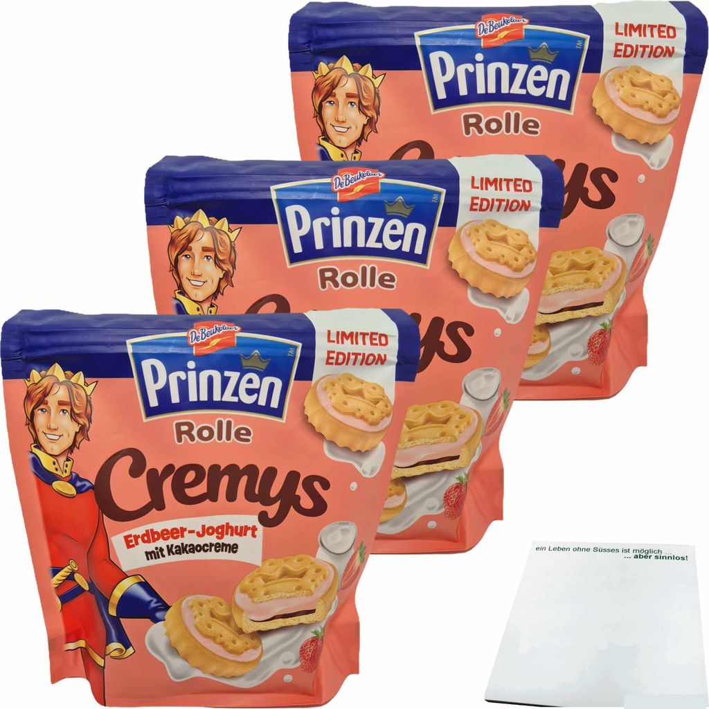 Prinzen Rolle Cremys Erdbeer-Joghurt mit Kakaocreme 3er Produktbild 