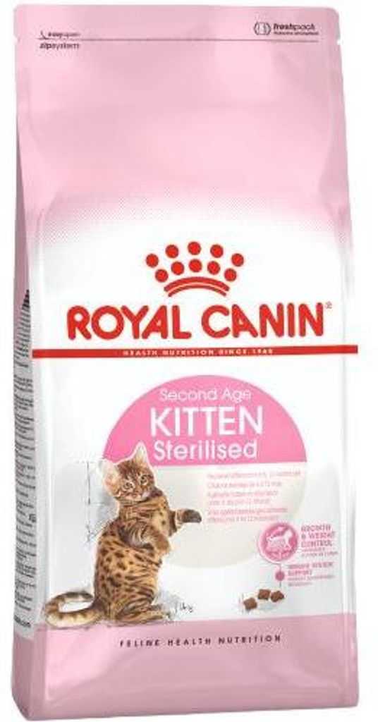 Royal Canin Kitten Sterilised, Kitten, jede Rasse, Geflügel, Reis, Gemüse, 2 kg, Antioxidantien enthalten