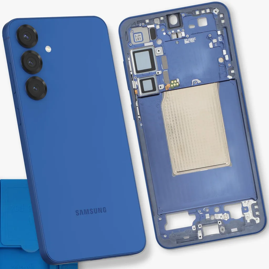 Coque Centrale Samsung Originale Galaxy S25 Plus - Bleu Nuit (Ajustement) - 4