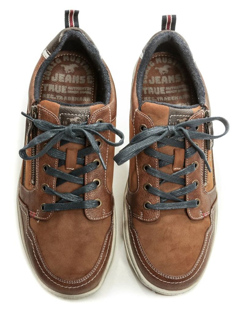 Mustang Herren-Sneaker 4160-307 - Schnürhalbschuh Mit Lederoptik