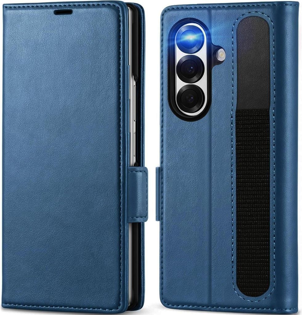 Handyhülle für Samsung Galaxy Z Fold 7 Hülle Flip Case Halter Stift Pen Tasche Schutzhülle, Blau