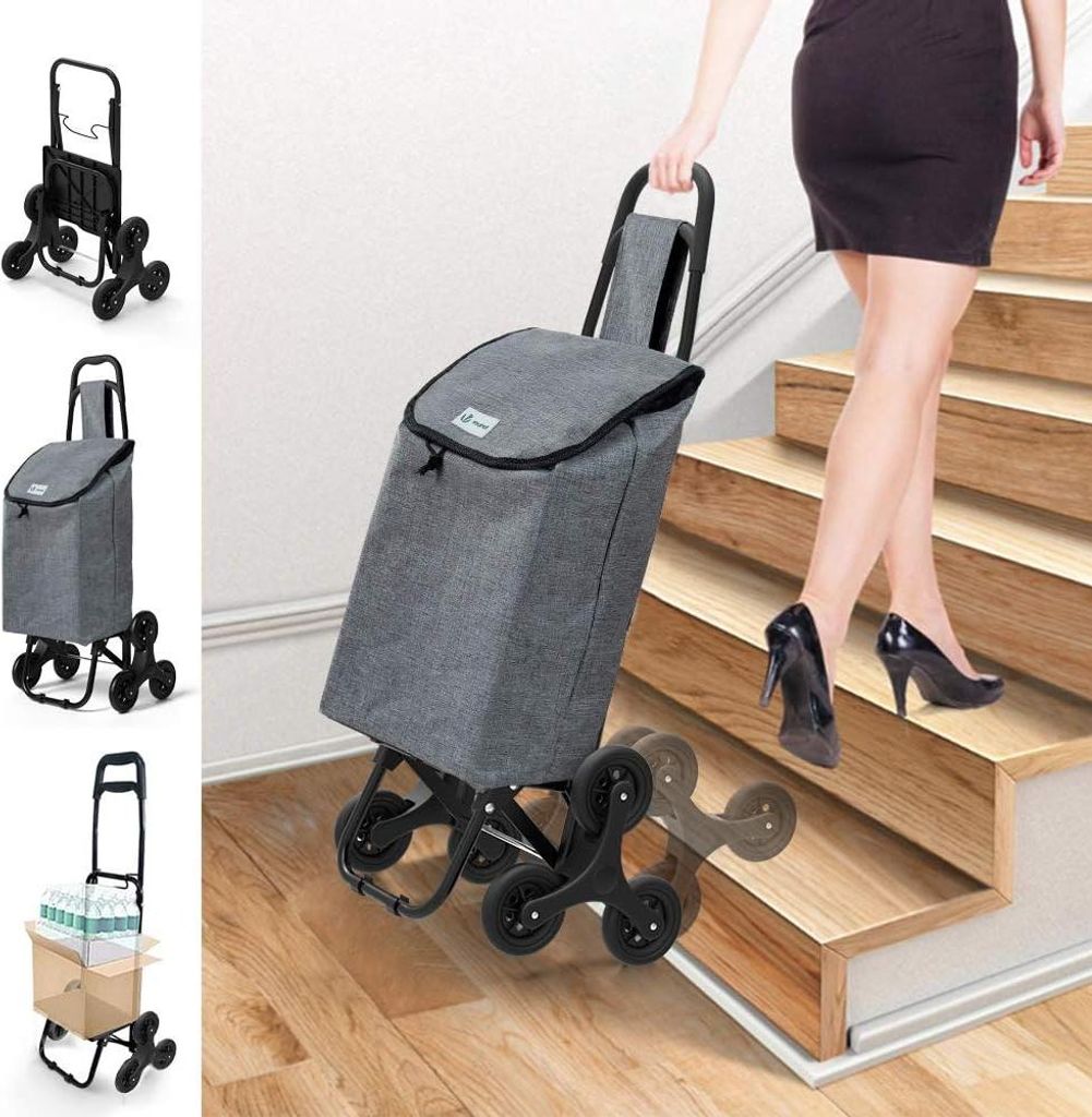 Einkaufswagen mit Rädern - Zusammenklappbar - Abnehmbarer Einkaufstasche - Einkaufswagen