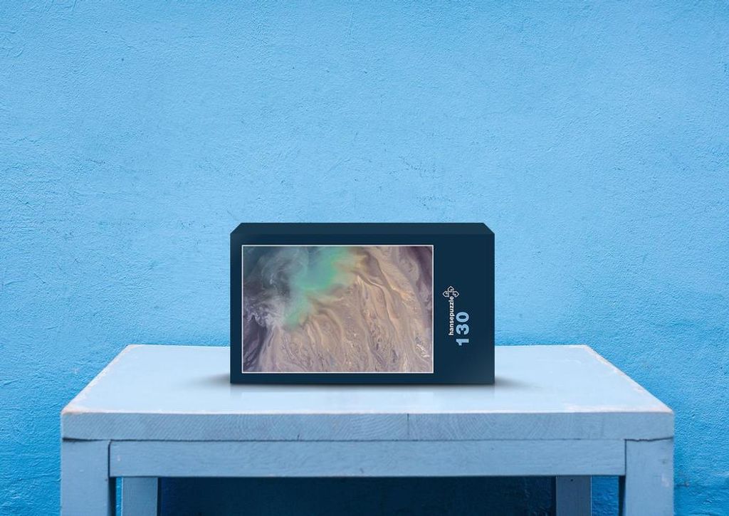 hansepuzzle 83783 - Landschaft von oben Puzzle, 130 Teile, Wissenschaft, 28,7 x 20,0cm mit hochwertiger Aufbewahrung, Kartonbox & Beutel