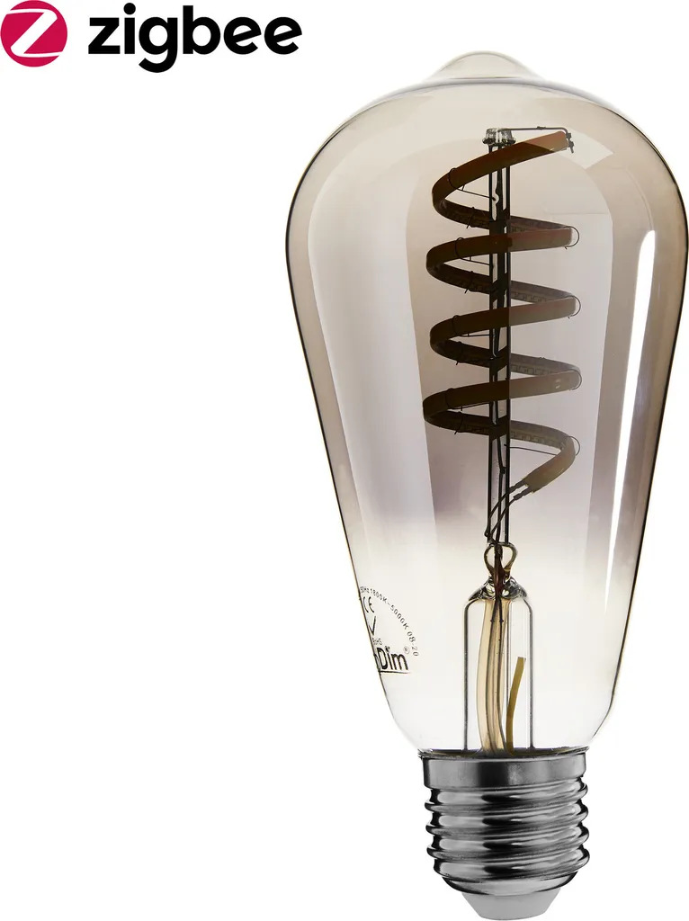 EcoDim Ampoule LED E27 Filament Ø64 5W CCT 1800K-5000K Connectée