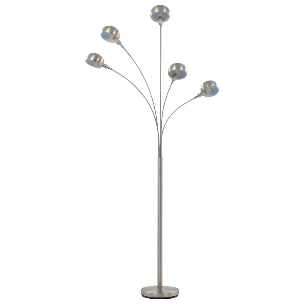 vidaXL Stojací lampa 200 cm 5 x E14 Stříbrná Obrázek produktu 