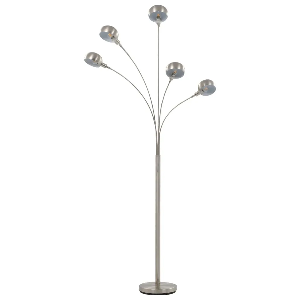 Lampadaire Argenté 200 cm 5 x E14 : Éclairage Puissant pour Pièce Sombre - 3
