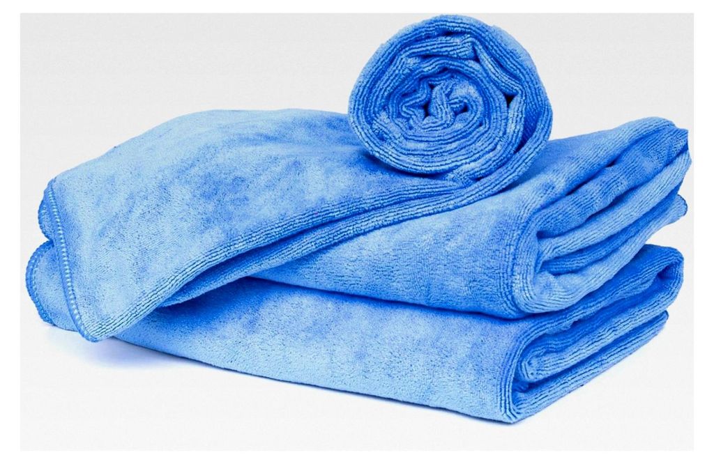 3er Set, Flauschiges Mikrofaser-Handtuch Größe L, 60x120cm, blau