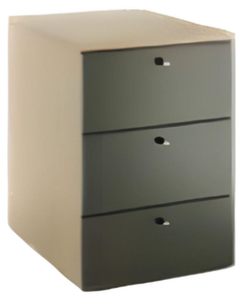 Moderne Kommode Braun Grau kleine stilvolle Büromöbel Arbeitsumgebung