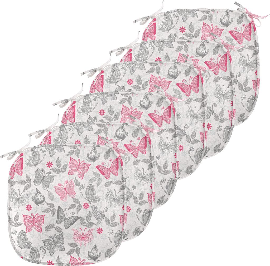 ABAKUHAUS Schmetterling Polster für Esszimmerstühle, Abstrakt Natur Depiction, Dekoratives wasserfestes Kissen mit Riemen für Küchensitze, 40 c...