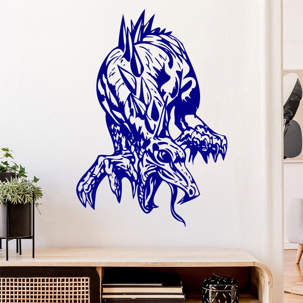 Drachen Angriff Wandtattoo in 6 Größen - Wandaufkleber Wall Sticker - Dekoration, Küche, Wohnzimmer, Schlafzimmer, Badezimmer