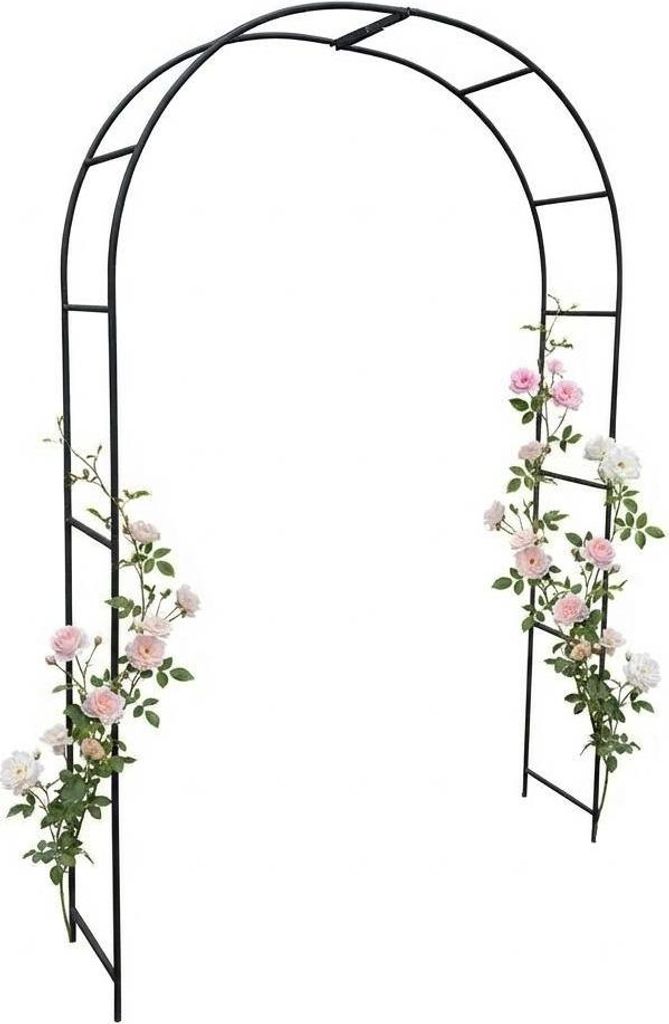 Metall Gartenbogen 240 x 150 cm Schwarz – Produktbild 