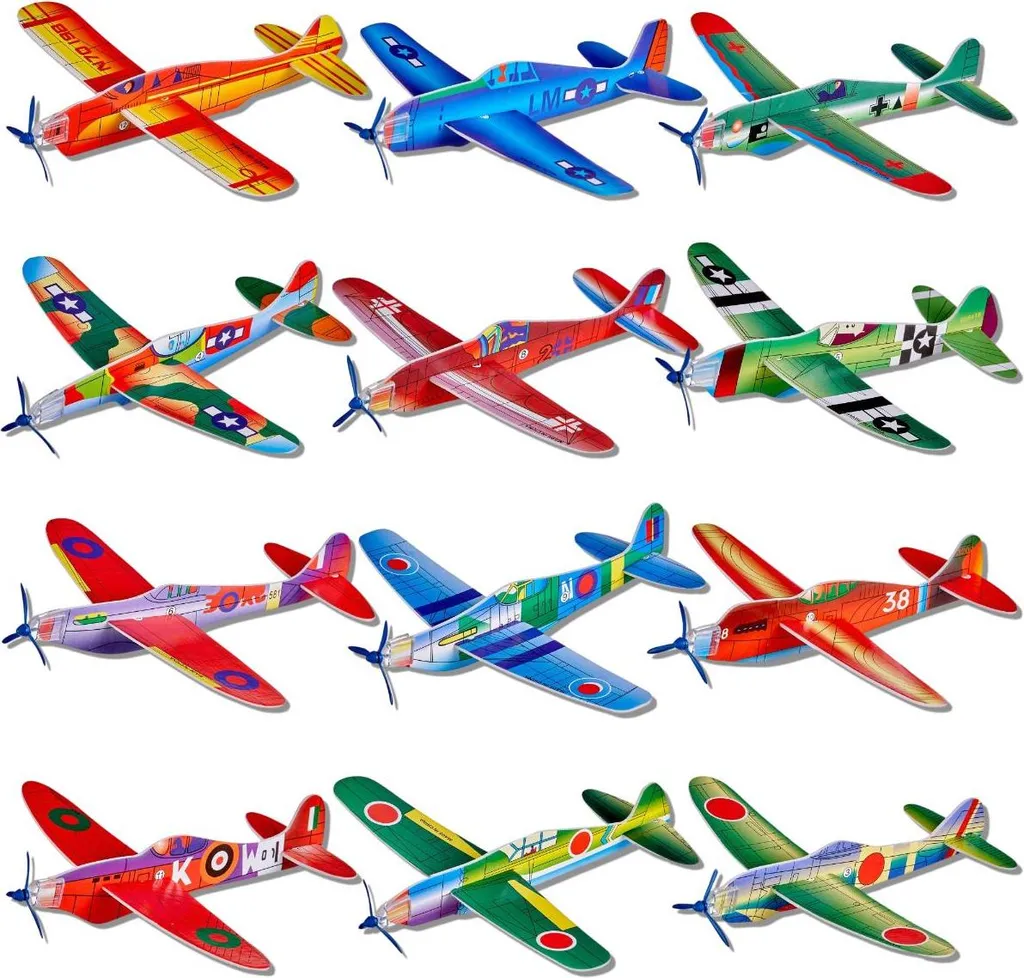 48 Planeurs à Lancer Multicolores - Avions de Chasse en Mousse Souple