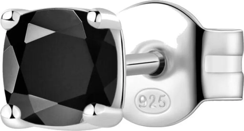 Boucle d'oreille individuelle argent anti-allergie Fancy Mystery Black