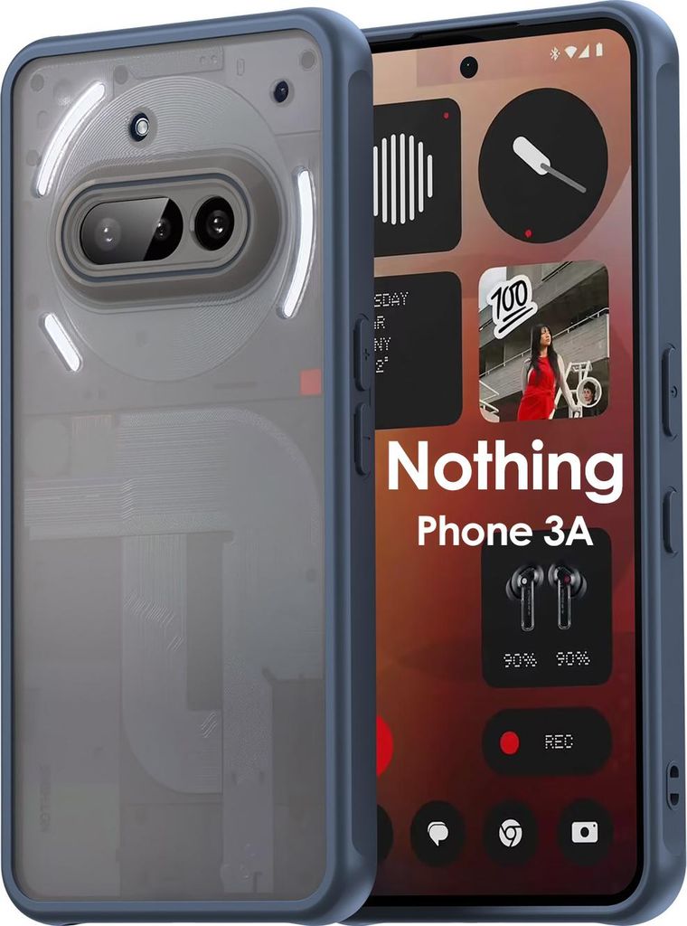 Handyhülle für Nothing Phone 3A Matt Stoßfest Schutzhülle Back cover in Blau