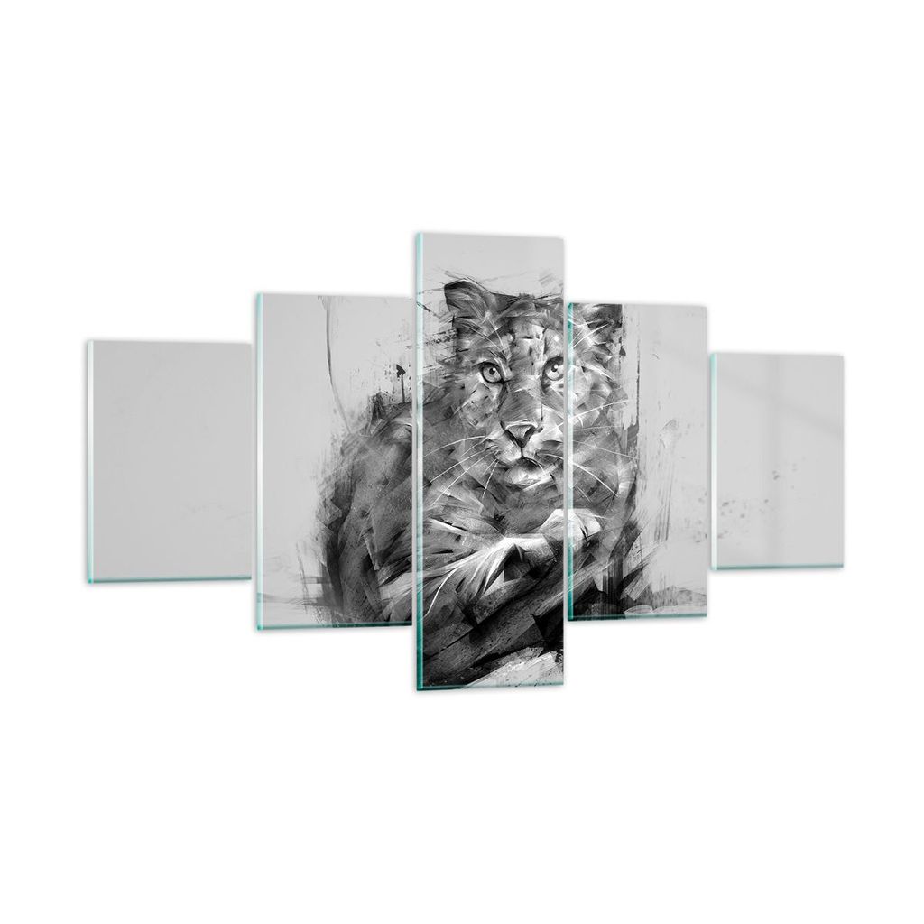 Bilder auf glas - Tier Abstraktion - 125x70cm - Glasbilder - Wandbilder - Kunstdruck - zum Aufhängen bereit - Wanddekoration aus Glas - Glas Bilde...