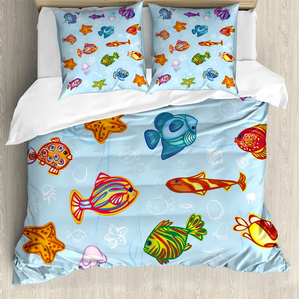 Set Copripiumino Matrimoniale ABAKUHAUS Nautical Leben Meer - Stile Ocean
