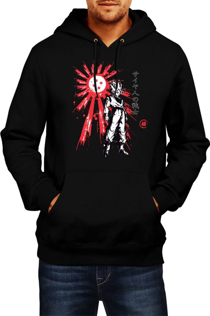 Herren Kapuzenpullover Dragon Anime Manga Ball Z Goku 34, Man XL / Schwarz