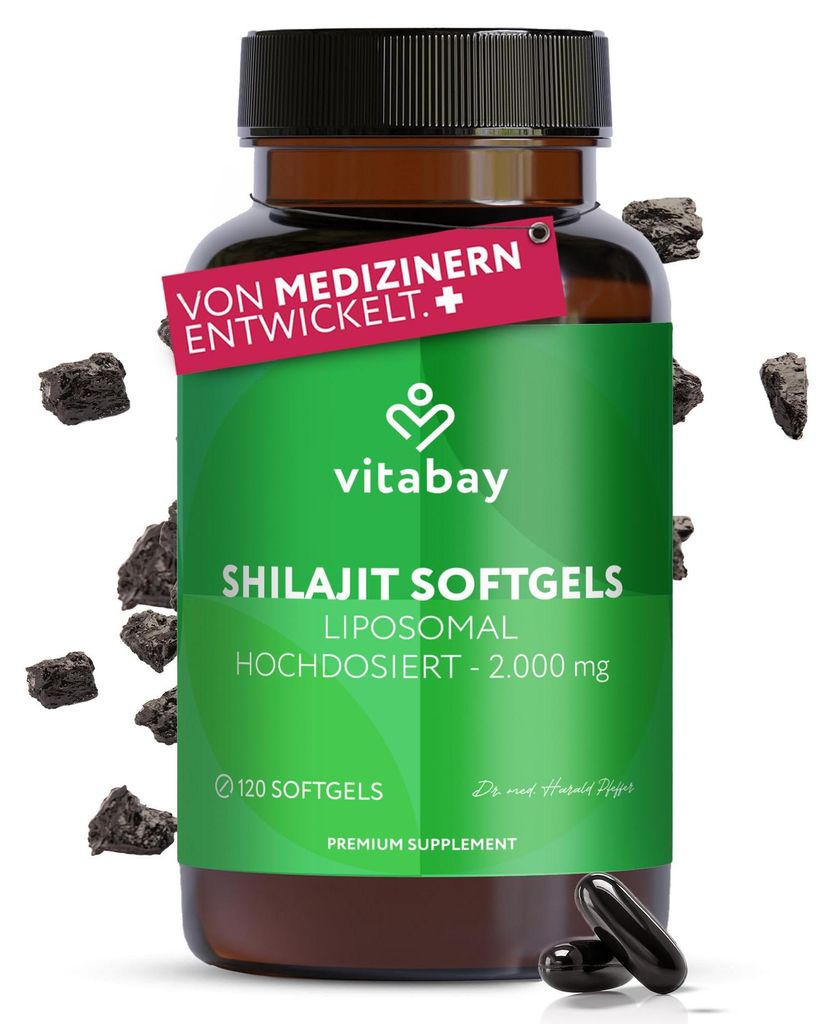 Vitabay Mumijo Shilajit Kapseln – 120 vegane Softgels – Produktbild 
