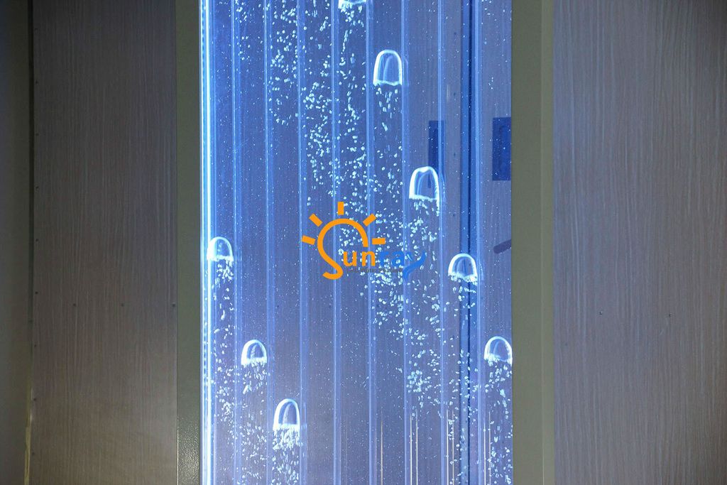 Trennwand Regal Schrank Wasserwand Säule Wände Waterwall LED 100x200 Wasserwände