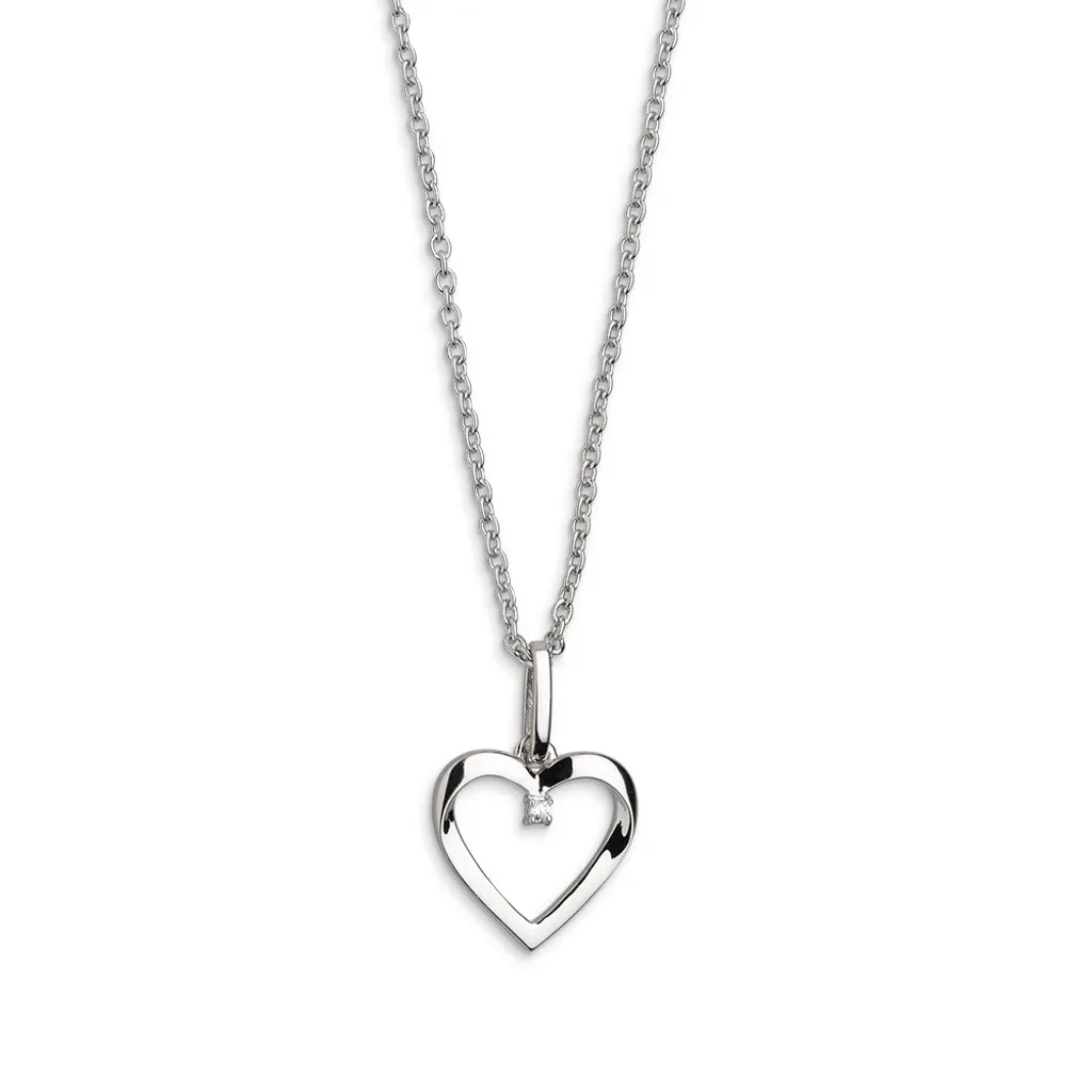 Xenox XS2795 Collier Femme Coeur Love Story Argent 925 de 45 cm