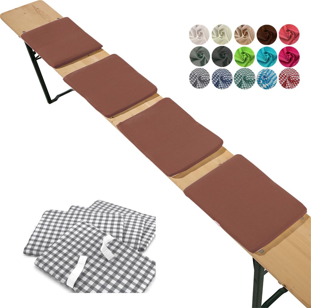 heimtexland ® Sitzkissen 4er Set  Bierbank Polster Auflage Produktbild 