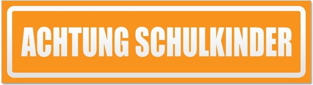 Kiwistar Achtung Schulkinder invertiert Magnetschild Schild magnetisch - 20cm Orange - Magnetfolie für Auto PKW Kfz
