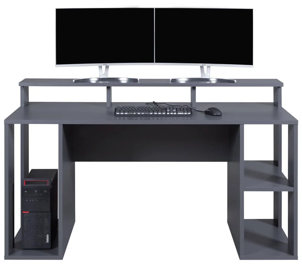 Bureau gaming MatchPoint gris pour organiser son setup PC - 11