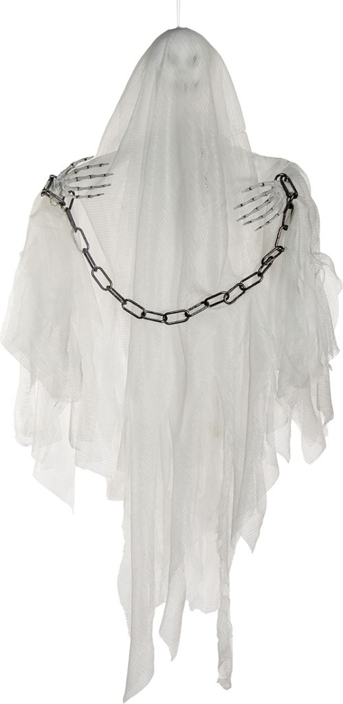 Gefesseltes Fetzengespenst mit Bewegung, Licht und Sound 85 cm