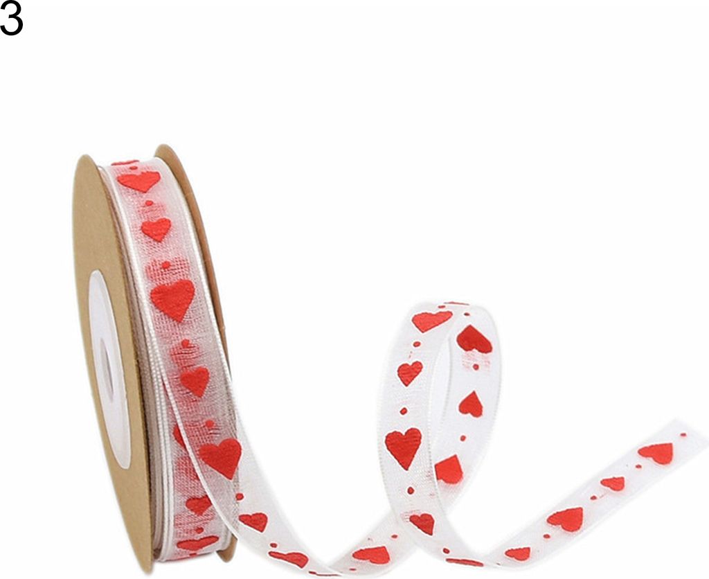 1 Roll Schöne Valentinstagsstil Ribbon Nachbildung romantische auffällige Polyester Geschenkband für Zuhause-3