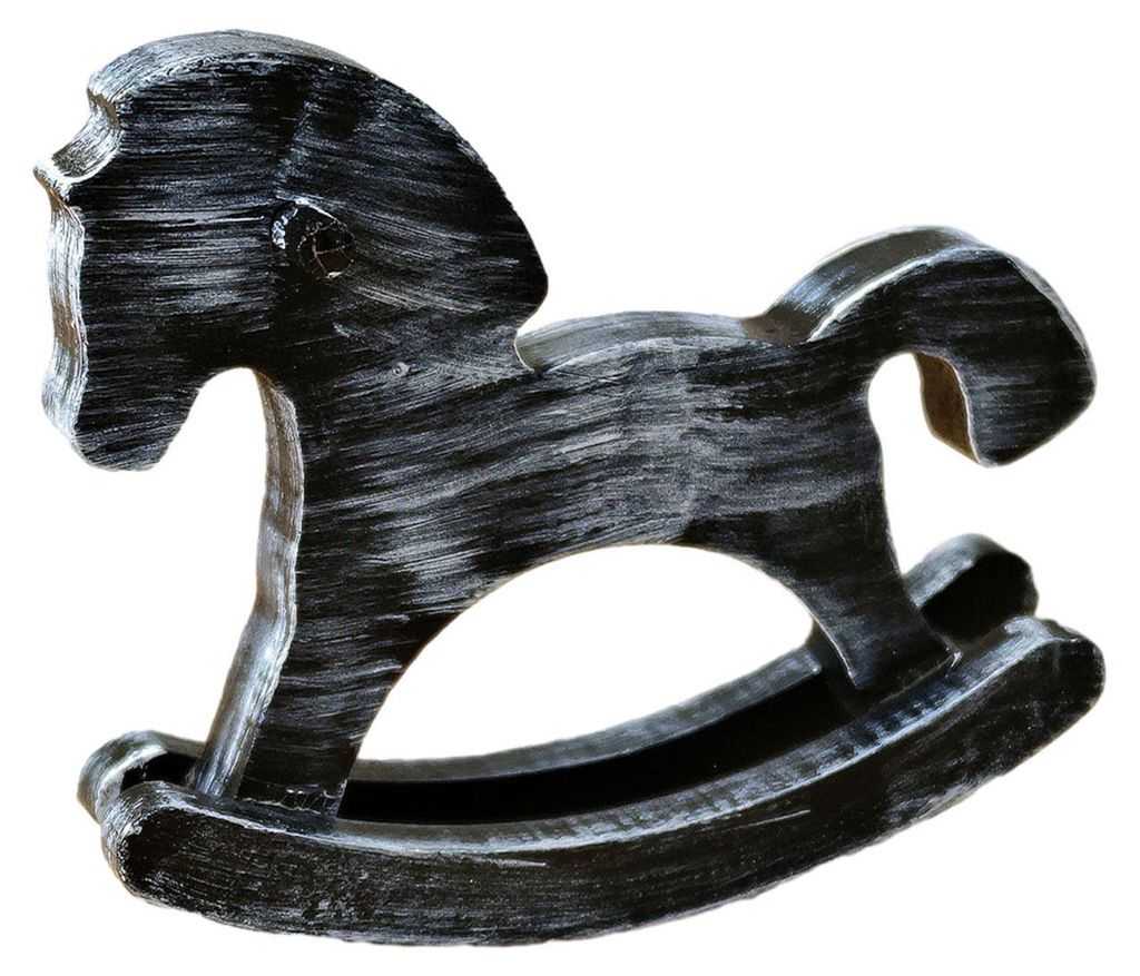 Handbemalte Schaukelpferd-Figur aus Holz, Vintage-Miniatur-Schaukelpferd-Statue, Dekoration für Zuhause, Büro, Wohnzimmer oder Schreibtisch.