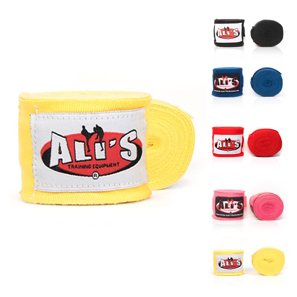 Ali's Fightgear BPC Boxbandagen – 460 cm – Gelb – Elastisch & Atmungsaktiv – Optimaler Handgelenkschutz für Boxen, Kickboxen & Muay Thai